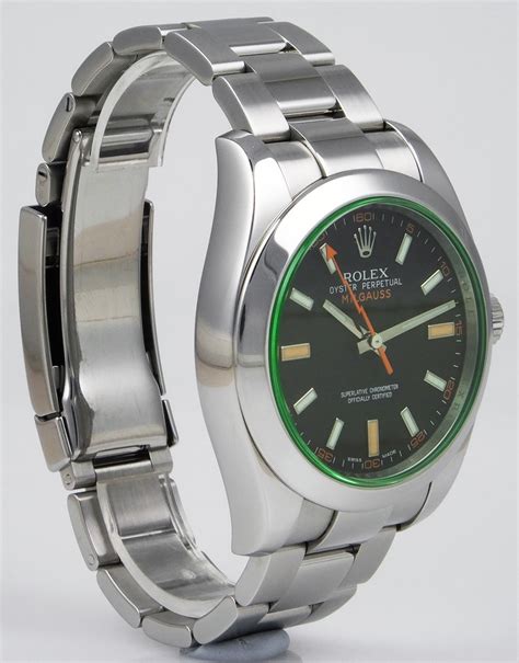 rolex oyster perpetual milgauss green|rolex milgauss black dial discontinued.